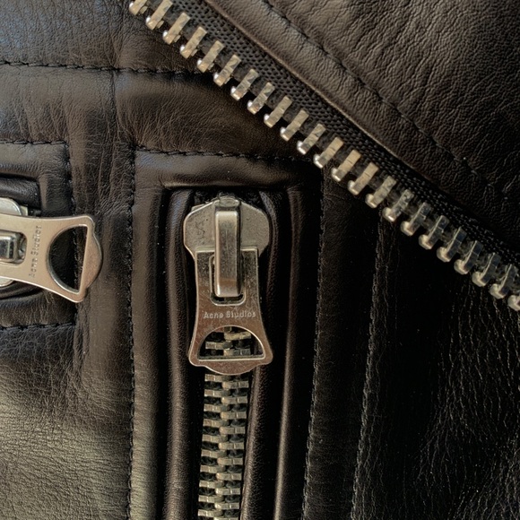 Acne Studios Men’s Leather Moto Jacket - Picture 13 of 15